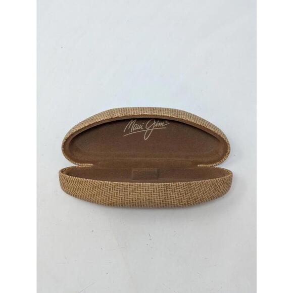 Maui Jim Sunglasses Large Clam Shell Hard Case Crosshatch Brown Tan Case Only - Picture 3 of 3